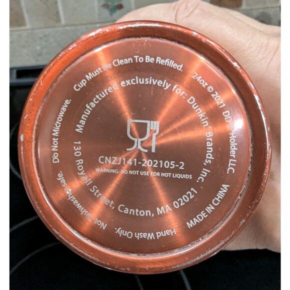 Dunkin Donuts Stainless Insulated Cup 24 Oz No Lid/Straw - Picture 4 of 4